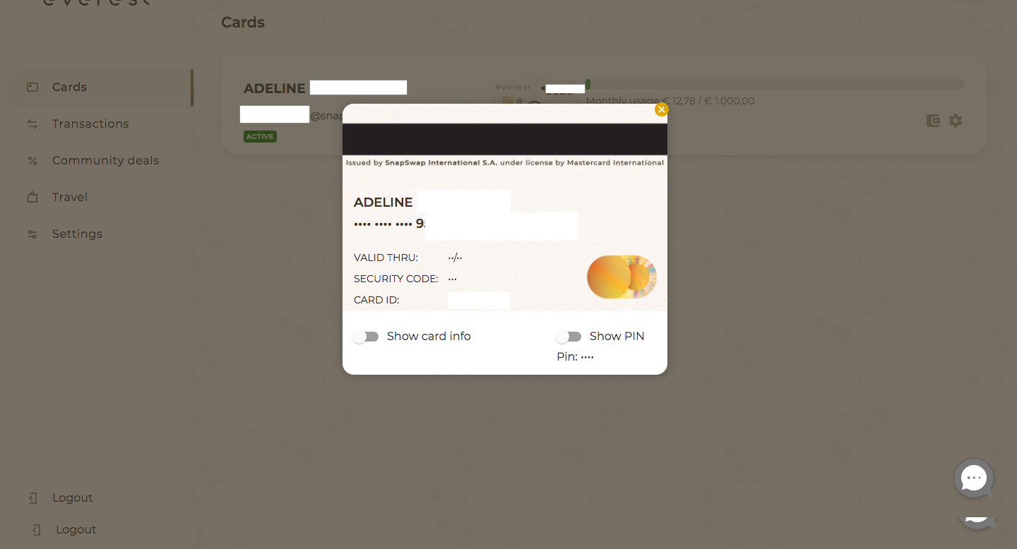 5. How to find my card details in my Everest account? Everestcard